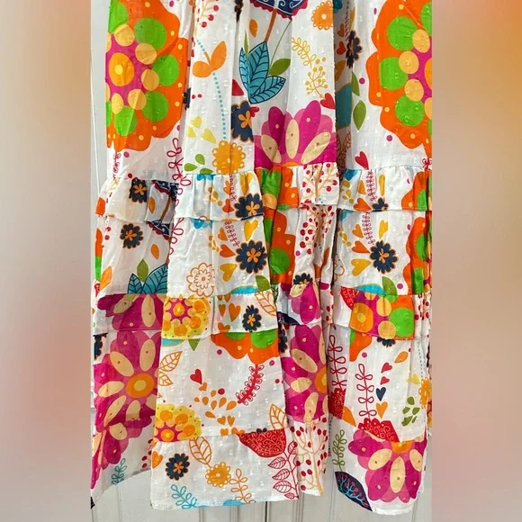 NWT SZ L Maude Vivante Colorful Floral Ana Dress summer garden - Picture 6 of 12
